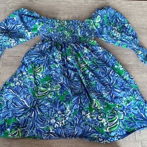 Lilly Pulitzer Blue and Green Floral Kids Dress